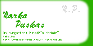 marko puskas business card